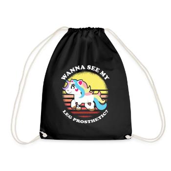 Bionic Leg Design for Prosthetic Leg - Drawstring Bag - black - Front