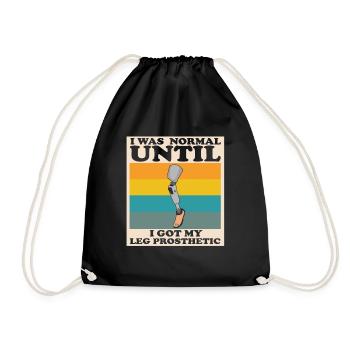 Artificial leg design for leg prostheses - Drawstring Bag - black - Front