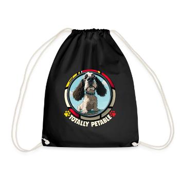 Dog Cartoon Cocker Spaniel pour les amoureux des chiens - Sac de sport léger - noir - Devant