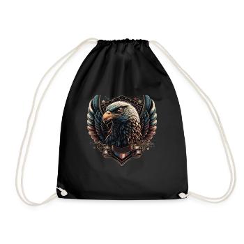 American Patriotic USA Design - Drawstring Bag - black - Front
