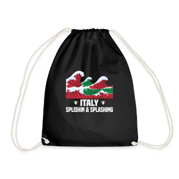 Italie vacances à la plage au bord de la mer Design beach motif - Sac de sport léger - noir - Devant