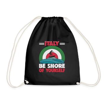 Italien Strandurlaub am Meer Design Strandmotiv - Turnbeutel - Schwarz - Vorne
