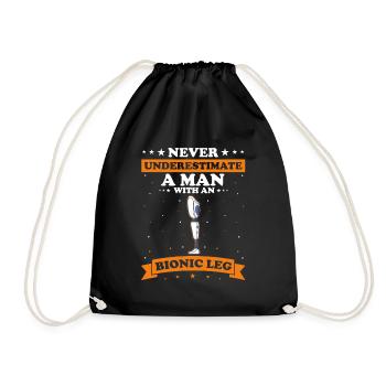 Conception de jambe bionique pour prothèses de jambe - Sac de sport léger - noir - Devant