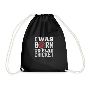 Cricket Sport Cricket Bat Team Gift - Drawstring Bag - black - Front