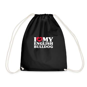 Bouledogue anglais Cadeau de chien bouledogue anglais - Sac de sport léger - noir - Devant