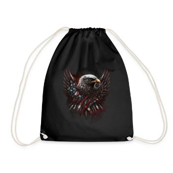 American Patriotic USA Design - Drawstring Bag - black - Front
