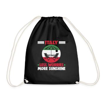 Italy beach holiday by the sea Design beach motif - Drawstring Bag - black - Front