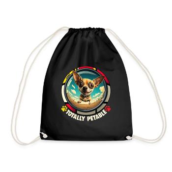 Dog Cartoon Chihuahua Design pour les amoureux des chiens - Sac de sport léger - noir - Devant
