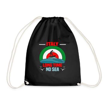 Italie vacances à la plage au bord de la mer Design beach motif - Sac de sport léger - noir - Devant