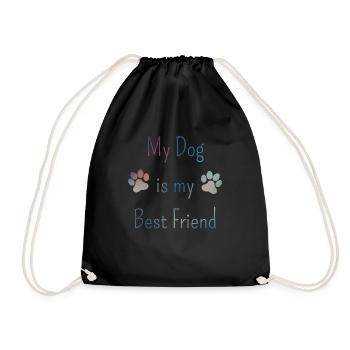 My Dog is my Best Friend – Hundebesitzer - Turnbeutel - Schwarz - Vorne