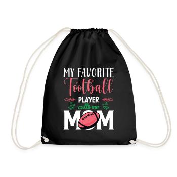Footballer Mutter Mom favorite Football Player - Turnbeutel - Schwarz - Vorne