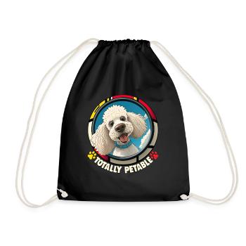 Dog Cartoon Poodle Design pour les amoureux des chiens - Sac de sport léger - noir - Devant