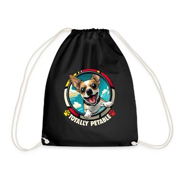 Dog Cartoon Chihuahua Design pour les amoureux des chiens - Sac de sport léger - noir - Devant