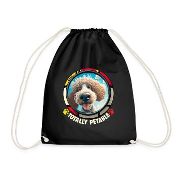 Dog Cartoon Poodle Design pour les amoureux des chiens - Sac de sport léger - noir - Devant