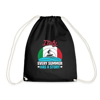 Italie vacances à la plage au bord de la mer Design beach motif - Sac de sport léger - noir - Devant