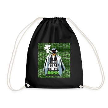 I Exit VIM like a Boss for Linux Coder and Hacker - Turnbeutel - Schwarz - Vorne