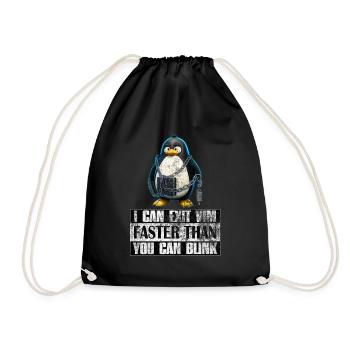 I Can Exit VIM Faster Than You Can Blink Linux - Turnbeutel - Schwarz - Vorne