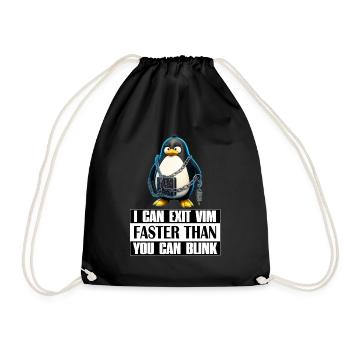 I Can Exit VIM Faster Than You Can Blink Linux Fun - Turnbeutel - Schwarz - Vorne