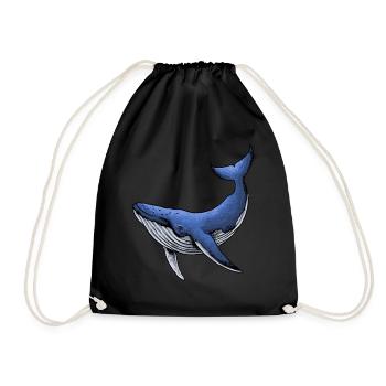 Blue Orca Whale Gift - Drawstring Bag - black - Front