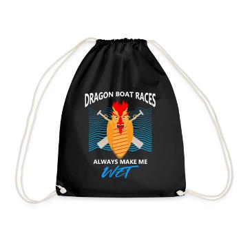 Dragon boating theme for dragon boat paddling - Drawstring Bag - black - Front