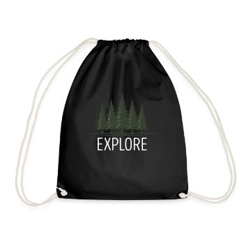 EXPLORE Travel Exploration Adventure - Drawstring Bag - black - Front