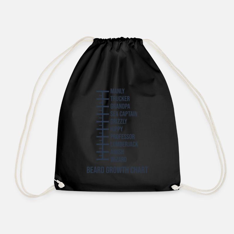 Beard Yardstick Length funny - Drawstring Bag - black