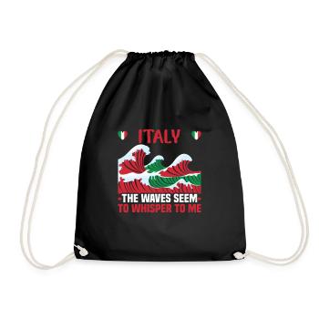 Italie vacances à la plage au bord de la mer Design beach motif - Sac de sport léger - noir - Devant