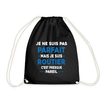 Pas parfait mais je suis Routier Cadeau Camionneur - Sac de sport léger - noir - Devant