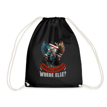 American Patriotic USA Design - Drawstring Bag - black - Front