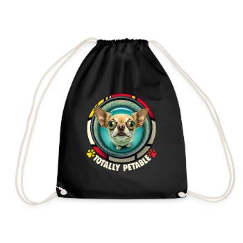 Dog Cartoon Chihuahua Design pour les amoureux des chiens - Sac de sport léger - noir - Devant