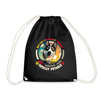 Hunde Cartoon Huskie Design für Hundeliebhaber - Turnbeutel - Schwarz - Vorne