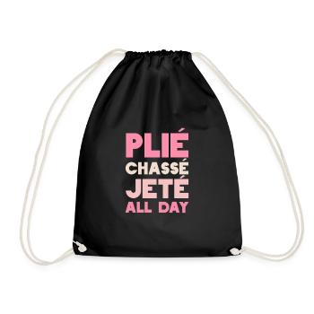 Ballett Ballerina Ballet-Tänzerin Tanzen Geschenk - Turnbeutel - Schwarz - Vorne