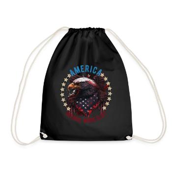 American Patriotic USA Design - Drawstring Bag - black - Front