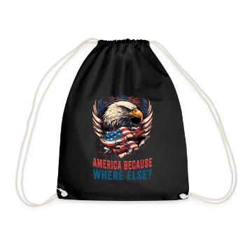American Patriotic USA Design - Drawstring Bag - black - Front