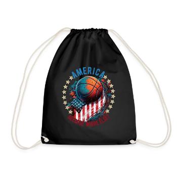 American Patriotic USA Design - Drawstring Bag - black - Front