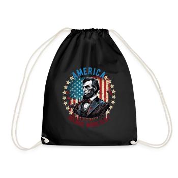American Patriotic USA Design - Drawstring Bag - black - Front