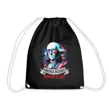 American Patriotic USA Design - Drawstring Bag - black - Front