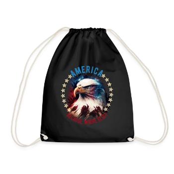 American Patriotic USA Design - Drawstring Bag - black - Front
