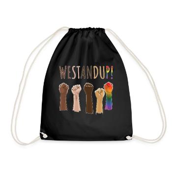 We Stand Up! - Equality Humanright Gay - Drawstring Bag - black - Front