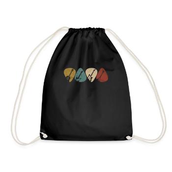 Musicien Guitare Plectrum Guitares Retro - Sac de sport léger - noir - Devant