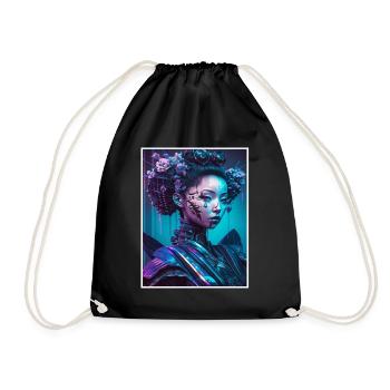 Geisha Anime Japon Vaporwave Anime Futuriste - Sac de sport léger - noir - Devant