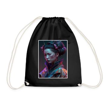 Geisha Anime Japon Vaporwave Anime Futuriste - Sac de sport léger - noir - Devant