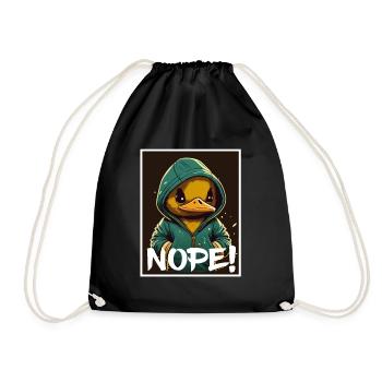Nope Morgenmuffel Ente Gans Kollege Sarkasmus - Turnbeutel - Schwarz - Vorne
