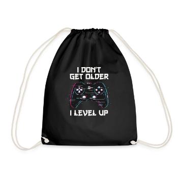 I Don't Get Older I Level Up Gamer - Turnbeutel - Schwarz - Vorne