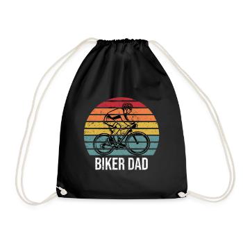 Biker Dad - Bike Biker Cyclist - Drawstring Bag - black - Front