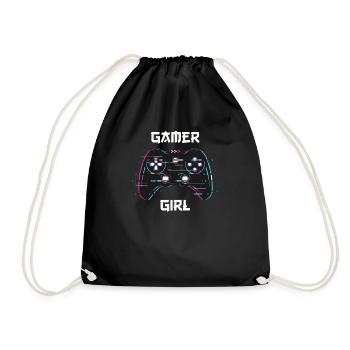 Console de jeux vidéo Gamer Girl dans le - Sac de sport léger - noir - Devant