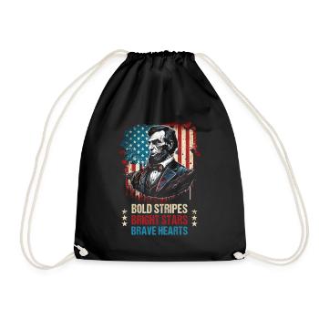American Patriotic USA Design - Drawstring Bag - black - Front