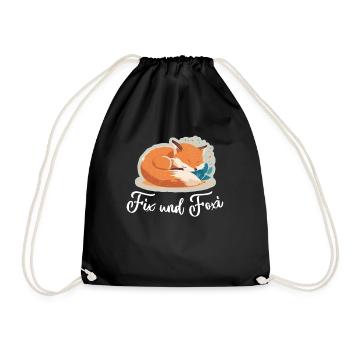 Fix und Foxi Fuchs Spruch Schlafshirt Kuscheln - Turnbeutel - Schwarz - Vorne