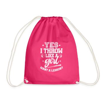 Fille de softball - Sac de sport léger - fuchsia - Devant