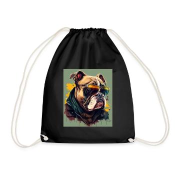 Lunettes de soleil French Bulldog Frenchie Dog - Sac de sport léger - noir - Devant